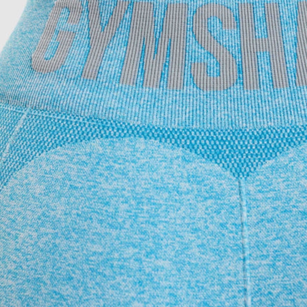 Gymshark Blue Seamless High-Waisted Bike Shorts - Picture 4 of 4